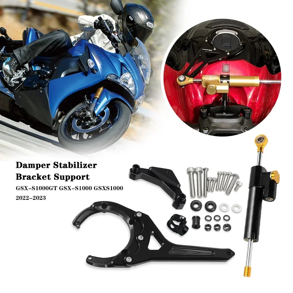 Estabilizador de amortiguador de dirección, Kit de soporte de montaje, accesorios GSXS GSX-S, 1000/F, GSXS1000, GSX-S1000F, 2016-2021, 2022, 2023