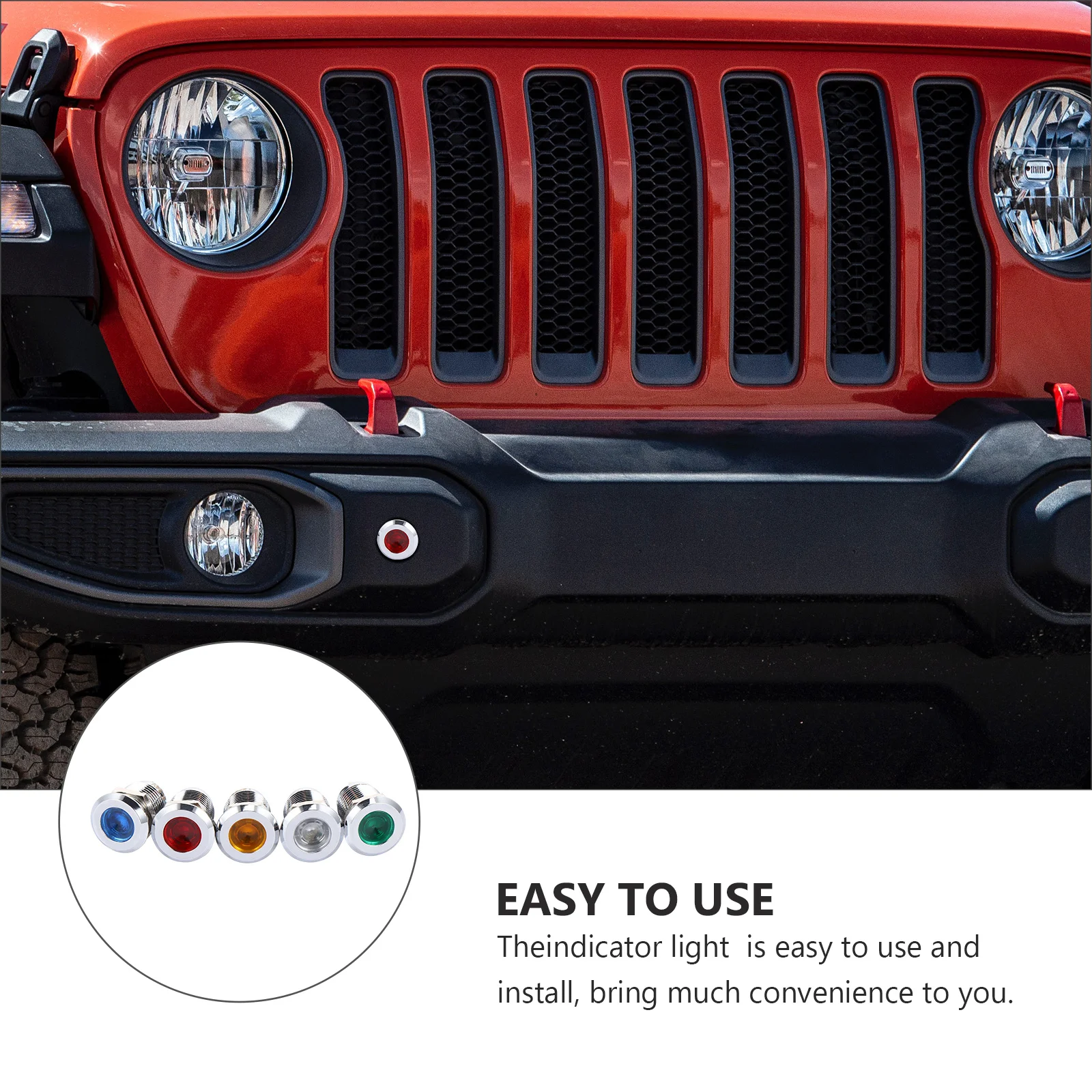 5 قطعة ضوء المؤشر المعدني متانة قوية مظهر أنيق سهل الاستخدام مصباح إشارة تحذير لتركيب لوحة القيادة