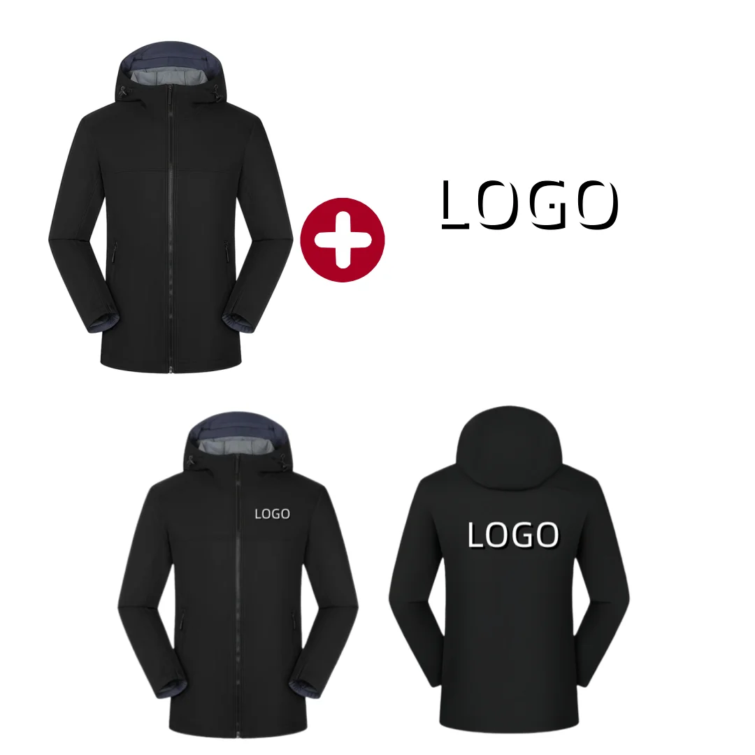 2025 Jacket Plus Fleece New Soft Shell Fashion Fishing Hooded Waterproof Windbreaker Men's and Women's Outdoor Hiking Jacket