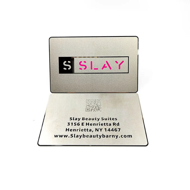 10 0.pieceswholesale customized print design logo,shape,and color metal business card stainless steel metal visiting card so