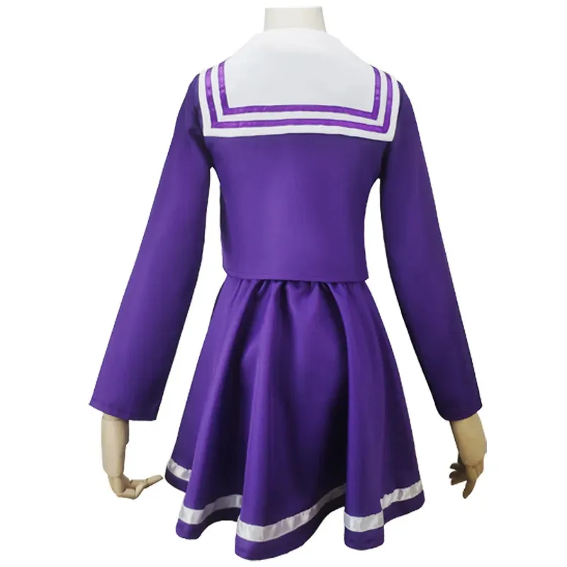 

aaa12 3No Game No Life Cosplay Shiro Costume Halloween Women Clothes Carival Dress Wigs Sailor Suit Japanese School Uniform Cost