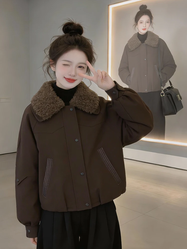 

Теплая зимняя женская куртка из хлопка с наполнителем из утиного пуха, универсальная, простая, стильная, для повседневной носки, в корейском стиле