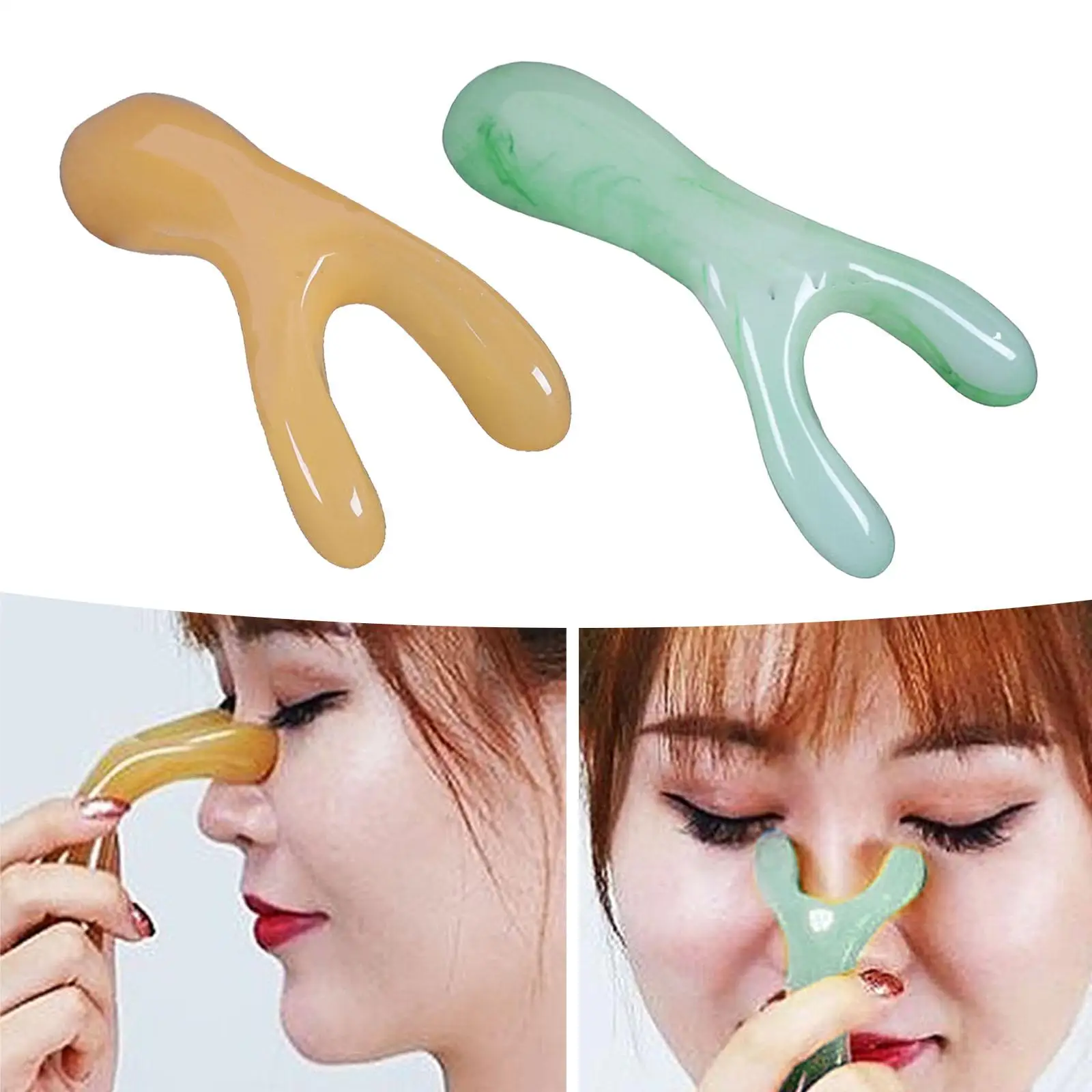 Массажер из смолы для ухода за лицом, многофункциональный Y-образный портативный ручной массажный инструмент