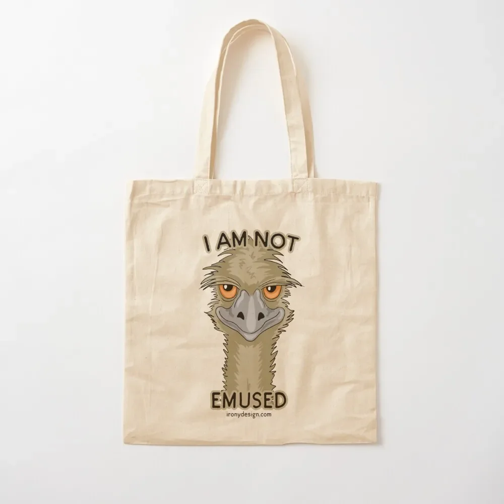 

I Am Not Emused Funny Emu Pun Orange Tote Bag Gift bags Handbags woman shopping bag