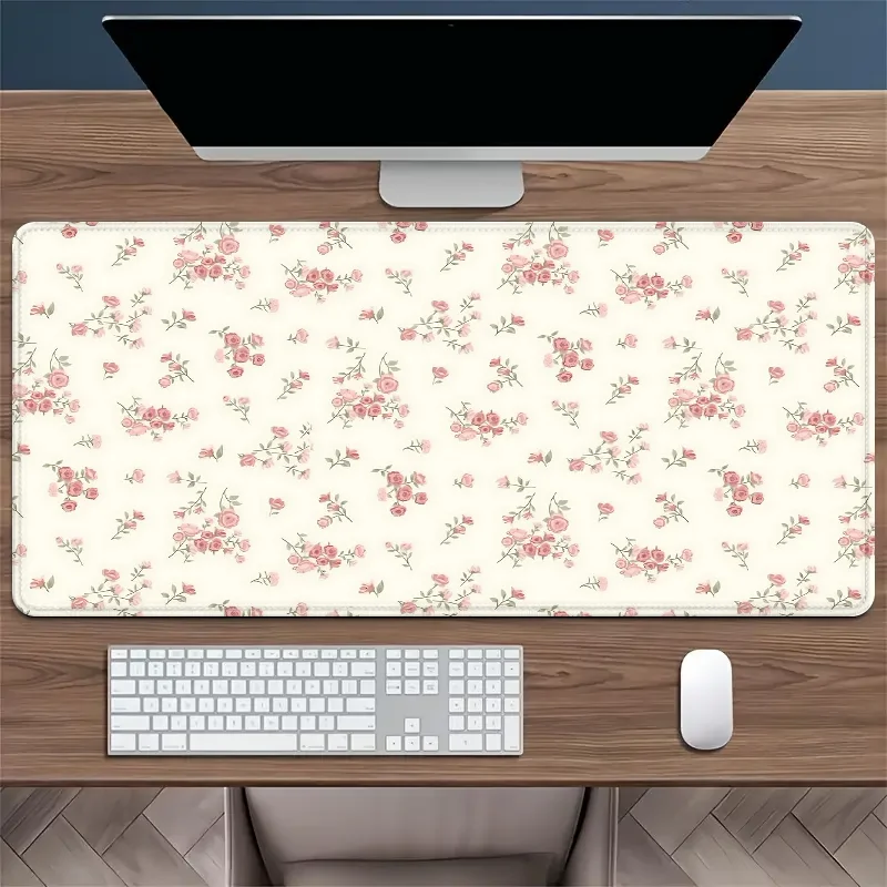 

Charming Light Red Rose XXL Mouse Pad - Large Floral Gaming & Office Desk Mat, Non-Slip Rubber Base, 35.4x15.7 Inch - Perfect Gi