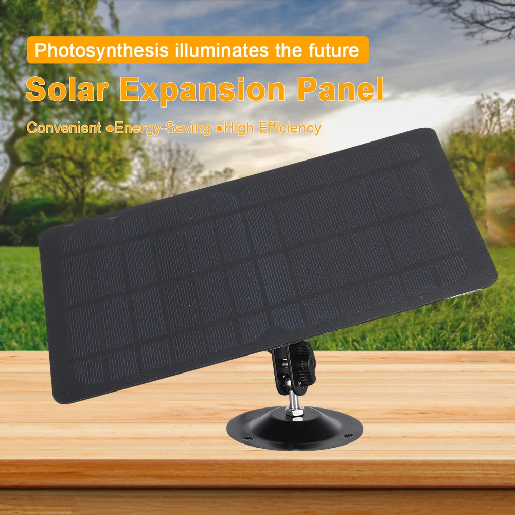 5V 10W Solar Panel IPX6 Waterproof Outdoor Camera Solar Panel 360° Adjustable Mounting Solar Charging Panel for Security Camera