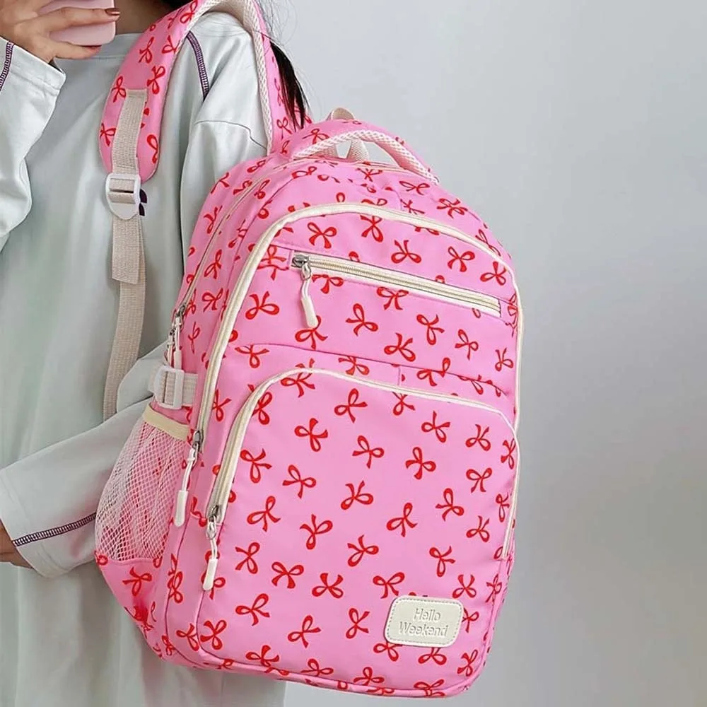 Tagesrucksack Dreiteiliges Schultaschen-Set Große Kapazität Lässiger Nylon-Schulrucksack mit Schleife Feste Gurtband-Umhängetasche Schultasche für Schüler – Detail 7