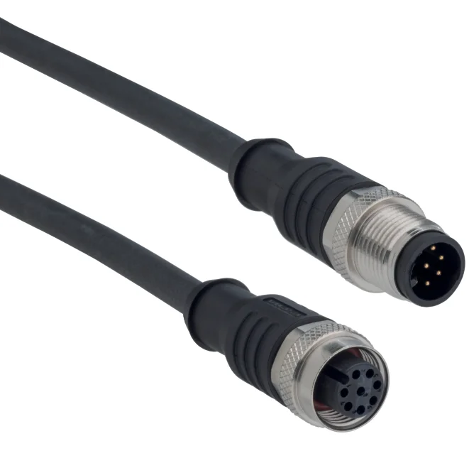 

V-SK8P-M12-S-G-1M-BK-2-X-A-4-69 — Разъем M12, кабель 1 м, IP67, черный шнур промышленного датчика