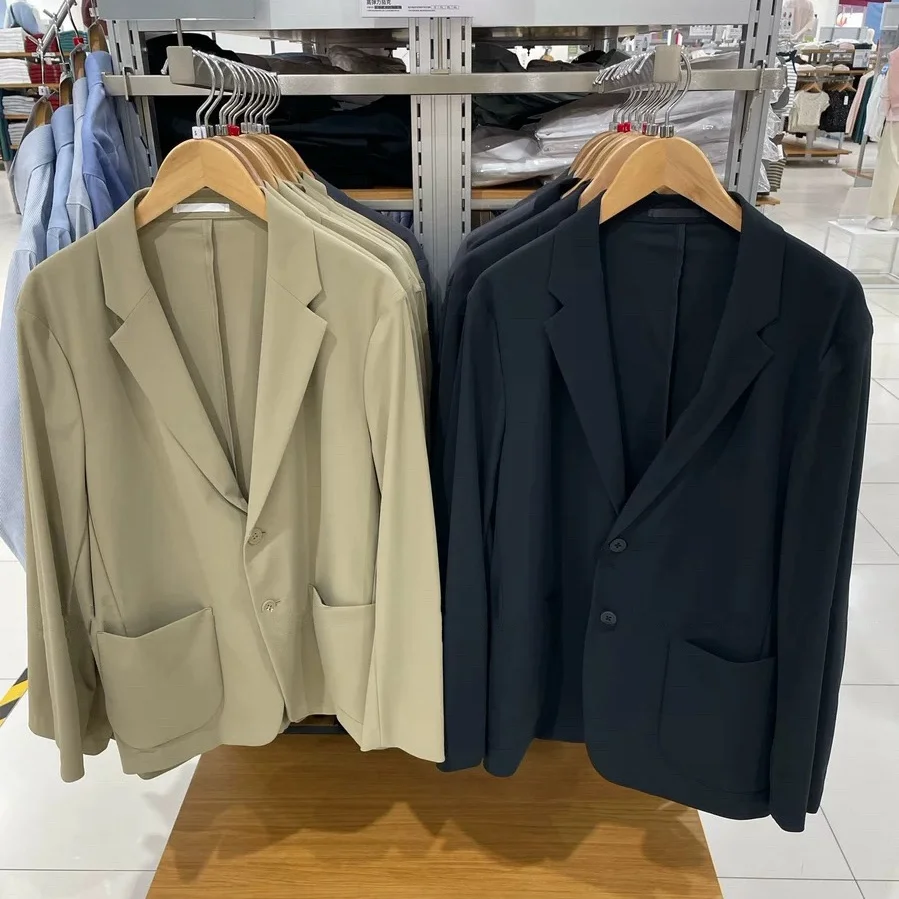 

Высокоэластичный повседневный мужской пиджак для деловых встреч и поездок на работу, весна-лето, новая модель, готовый к носке, идеально сидит.