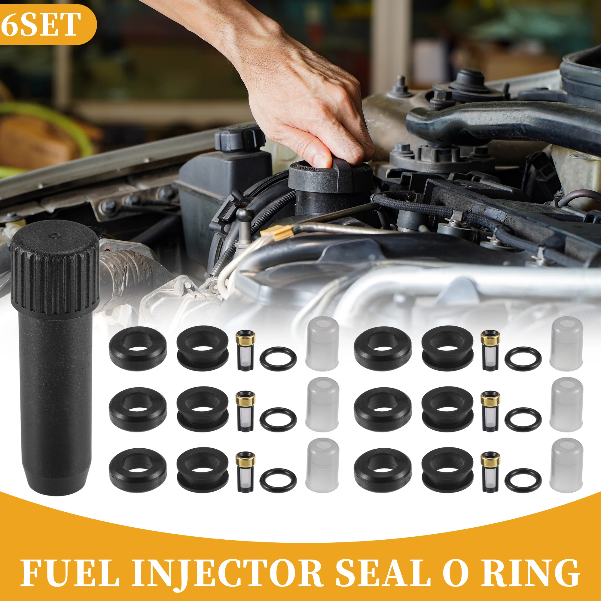 

UXCELL Fuel Injector Seal O Ring for Toyota 3VZE 3.0 NBR Rubber Black 6 Sets