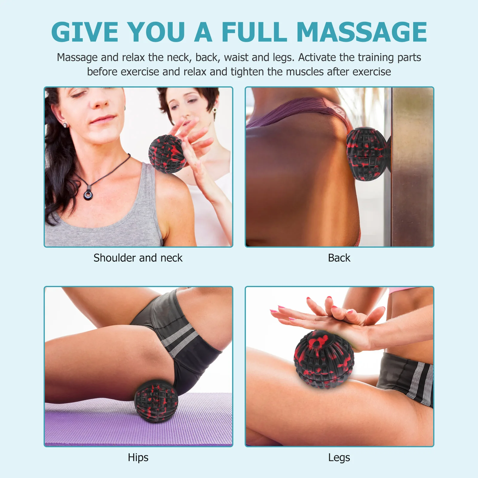 

Anti-Burst Yoga Ball Mini Size Exercise Balancing Stability Training Pilates Fitness Ball Massage Fascia Massager