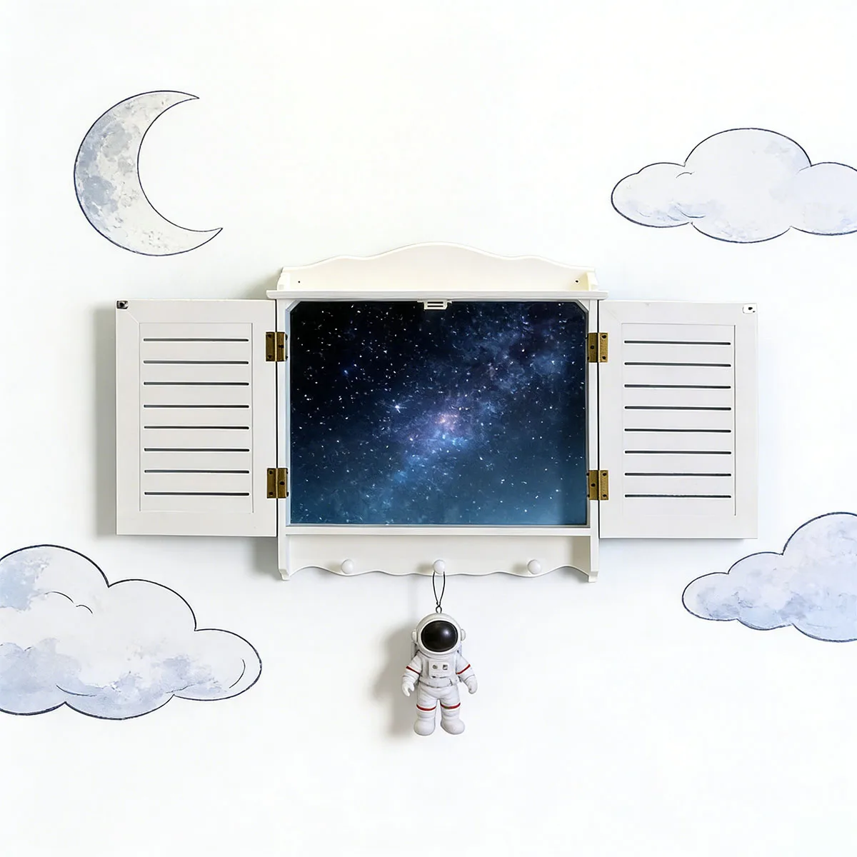 

Rustic Wall Decoration Farmhouse Window Frame with Shutters Hanging Wall Decor Wooden Wall-Mounted Home Decoration for Hallway