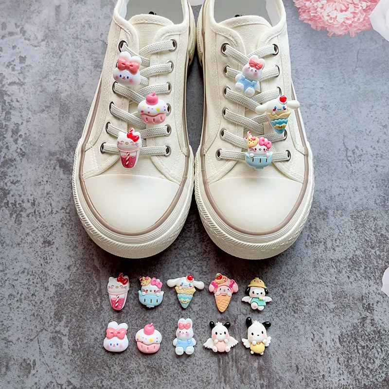 

Серия Sanrio, шнурки с декоративной пряжкой, зажим для обуви ручной работы Pochacco My Melody, кроссовки с большими ушками для собак, очаровательные аксессуары для обуви для девочек