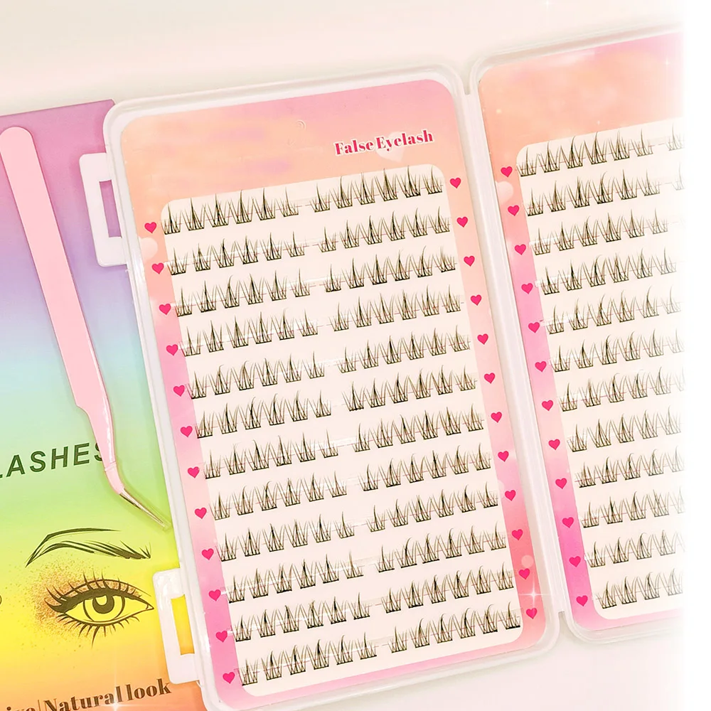رموش صناعية ذاتية اللصق مكونة من 24 صفًا 288 رموش صناعية خالية من الغراء مع ملاقط للمكياج اليومي وليالي التاريخ والحفلات #6