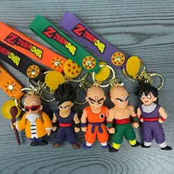 Cartoon Dragon Ball Z Son Goku Majin Buu Kuririn Master Roshi Piccolo Keychain Doll Key Chain Bag Car Keyring Accessory Gifts