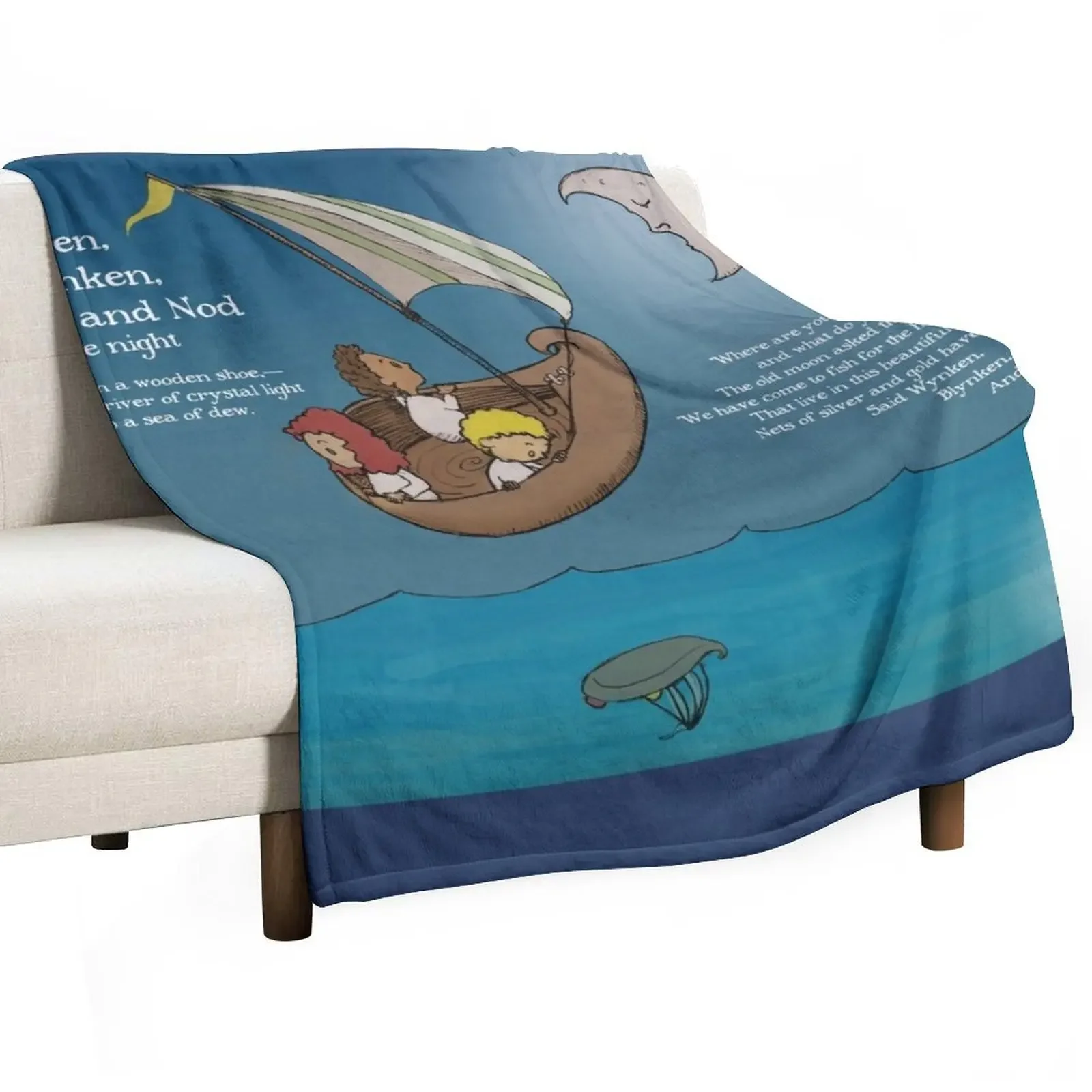 Wynken, Blynken, and Nod Poem Throw Blanket Hairys cosplay anime valentine gift ideas Picnic Blankets