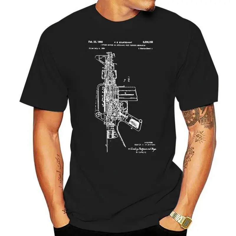 AR-15 AR15 Rifle Blueprint Sling Mag T shirt Tee Top T-shirt