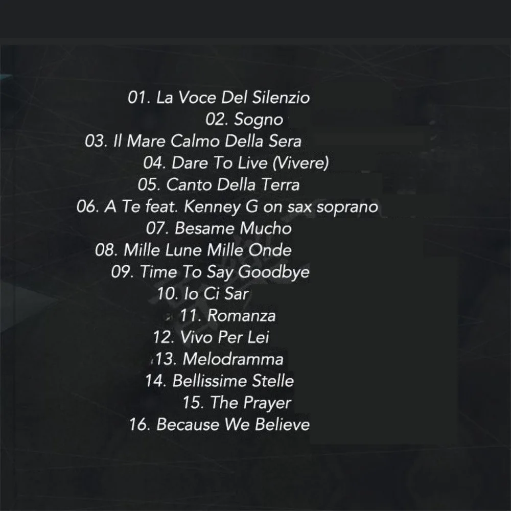 Andrea Bocelli Crossover Vocal Collection – klassische Popmusik-CD-Disc