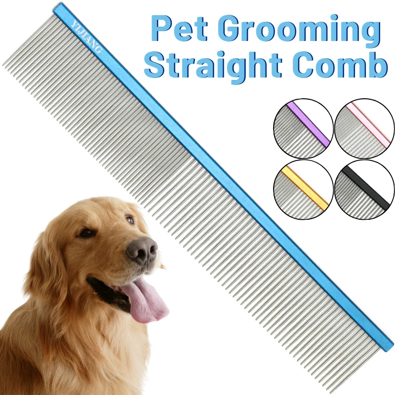

22cm Pet Grooming Comb Stainless Steel Grooming Brush Animal Hair Removal Comb for Dogs Cats 8.66in Dog Cleaning Comb Straight