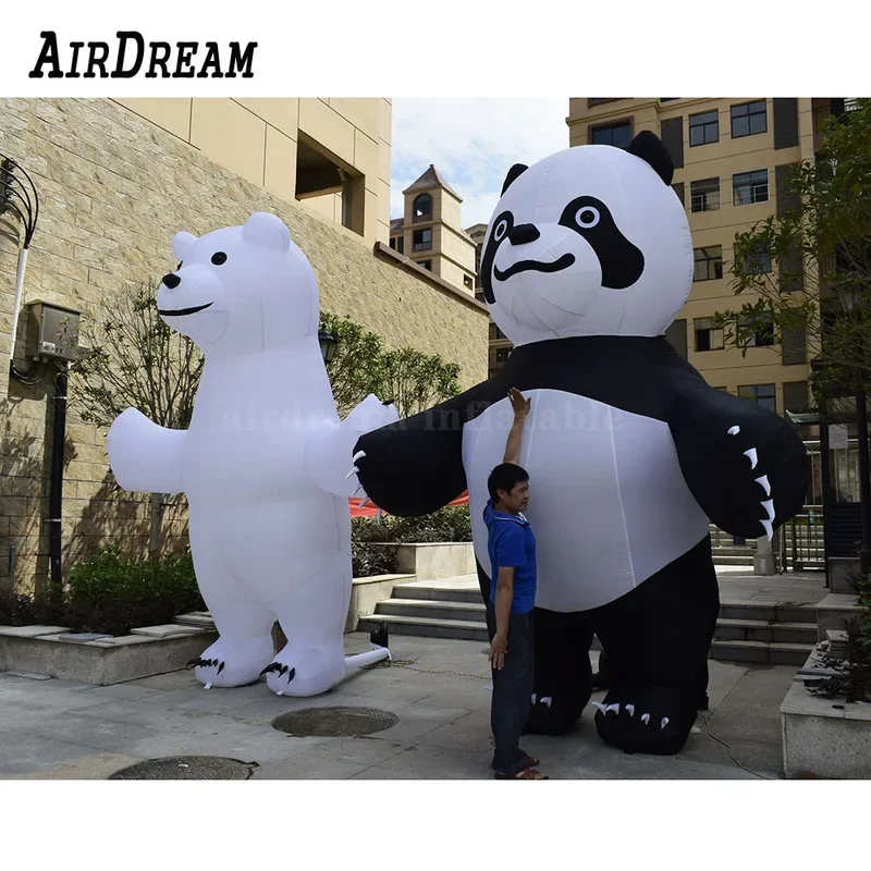 Manufacturers sell cute inflatable panda inflatable white bear toys used in outdoor animal propaganda for advertising