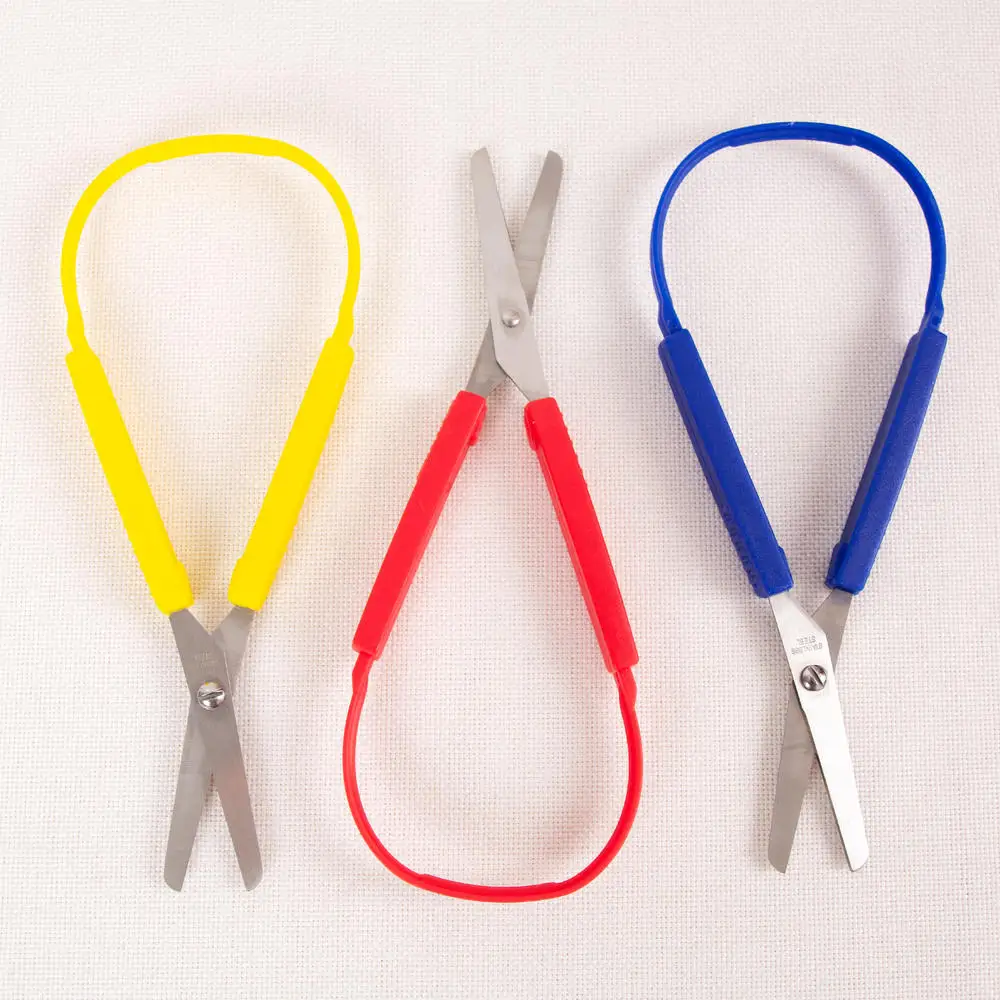 Loop กรรไกรสำหรับเด็กวัยรุ่นผู้ใหญ่ที่มีสีสัน Looped, Mini Easy Grip Scissor Adaptive ออกแบบตัดสำหรับมือเล็กๆ8นิ้ว