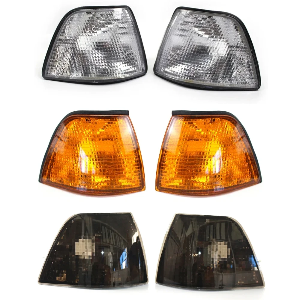 For 3 Series E36 4 DOOR 1992-1998 1 Pair Car Left &Right Corner Turn Signal Lamp Corner Lights With Lens 63138353279/63138353280