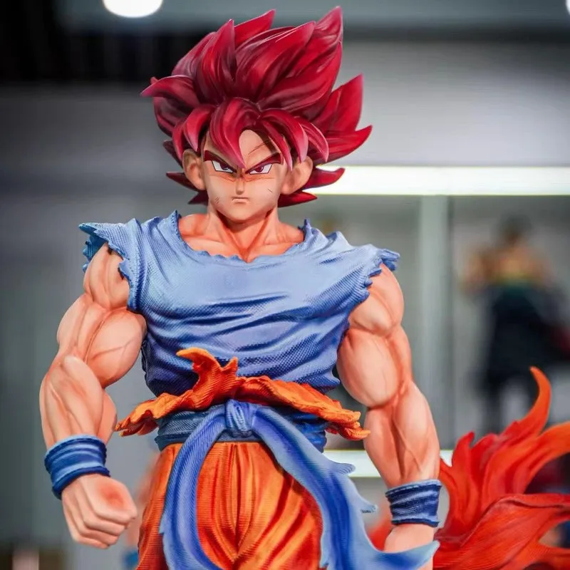 

Super Saiyan 33cm Super Blue Goku Double Headed Carving Luminous Model Desktop Ornament Statue Pvc Toy Festival Gift Collections