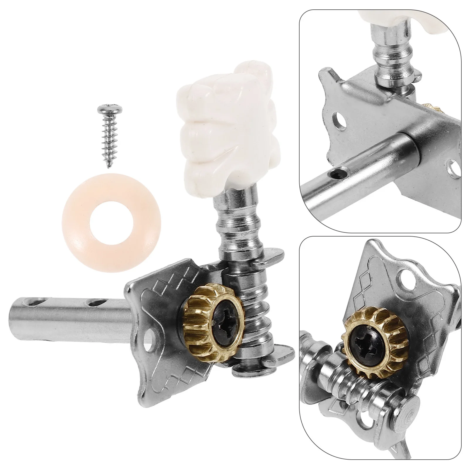 

6Pcs Guitar String Tuning Pegs White Flower Head Simple Operation Single Unit Classical Guitar Acoustic Tuners Replacement Parts