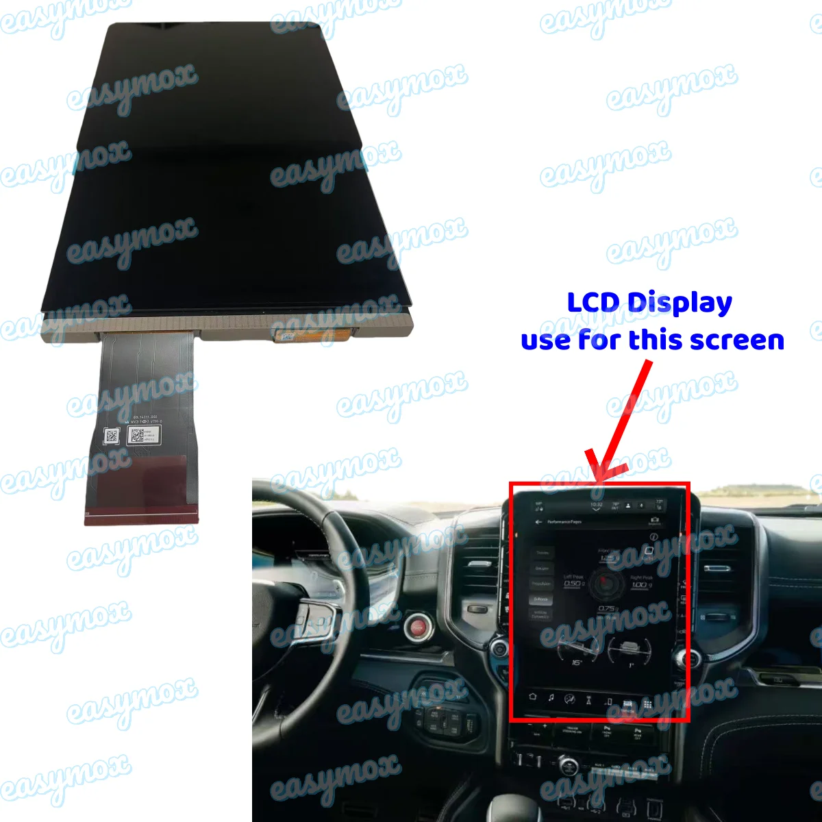 

LCD Display For 2025 RAM 1500 MK5 14.5 Navigation Center Console Radio Screen Repairment