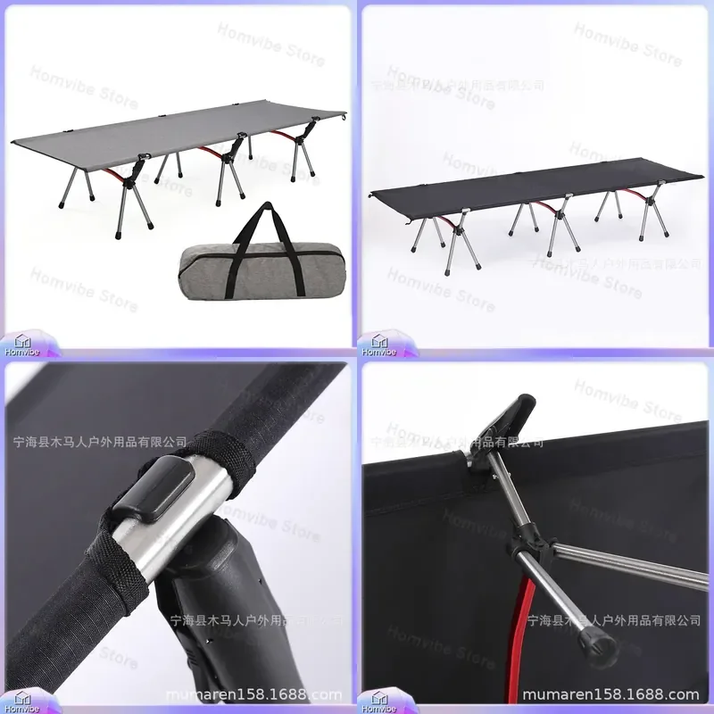 for Manufacturer Outdoor Folding Camp Bed Camping Beach Leisure Self Driving Travel Ultra Light High Low Lunch Break Nursing