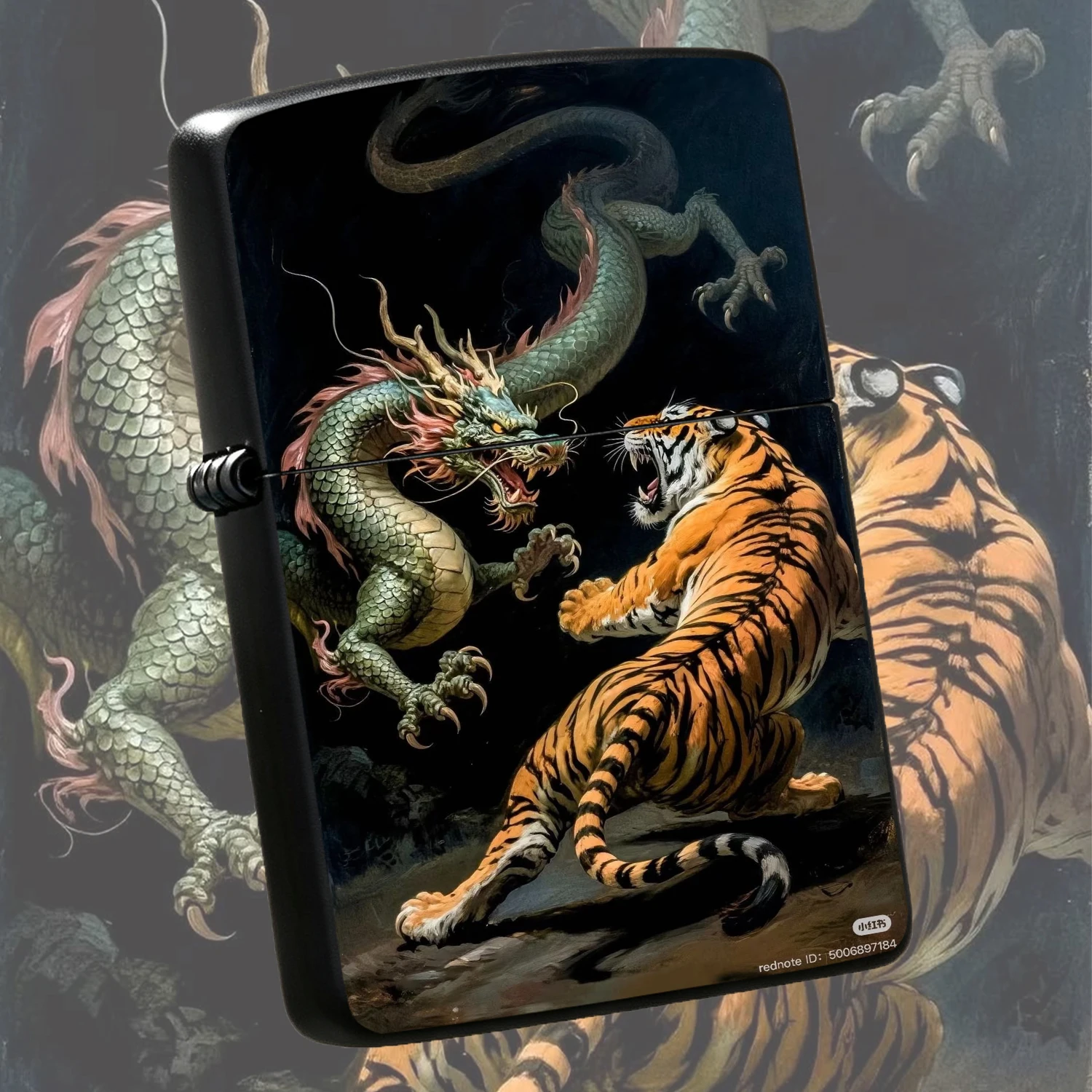 Eastern Style Style Dragon Tiger Battle Themed Lighter, Cool Auspicious Divine Duel Decor Piece, Suitable For All Daily Scenarios, Ideal For Gifting Or Personal Collection, Showcases Distinct Aesthetic Taste With Stunning Oriental Vibe A Hu