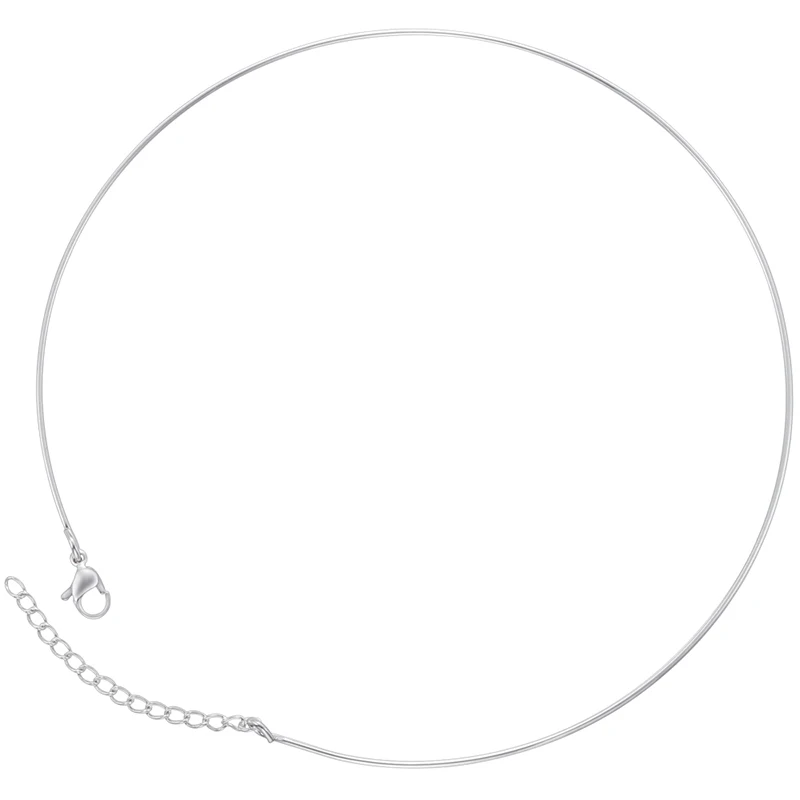 Edelstahl Feiner Runder Choker mit Karabinerverschluss, Verstellbar, Hypoallergen, Verblassungsbeständig, Schmuckherstellungszubehör: VL817 – Detail 8