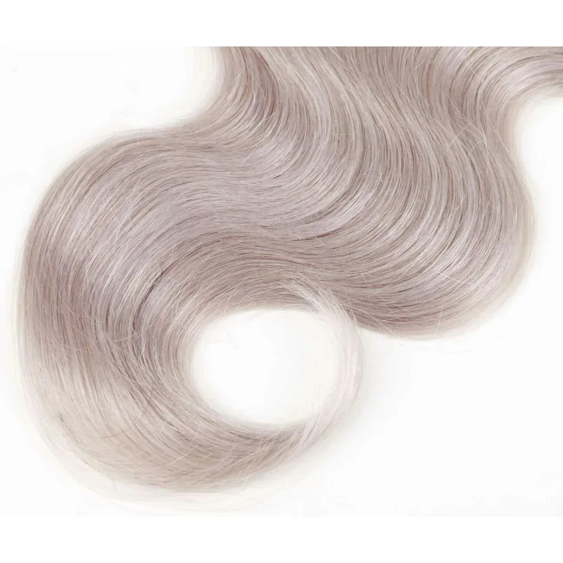 프리미엄 1b/라이트 그레이 4x4 레이스 클로저 인모 바디 웨이브 8-20인치 부드럽고 탄력 있는 부드러운 실키 브라질리언 버진 레미 고품질