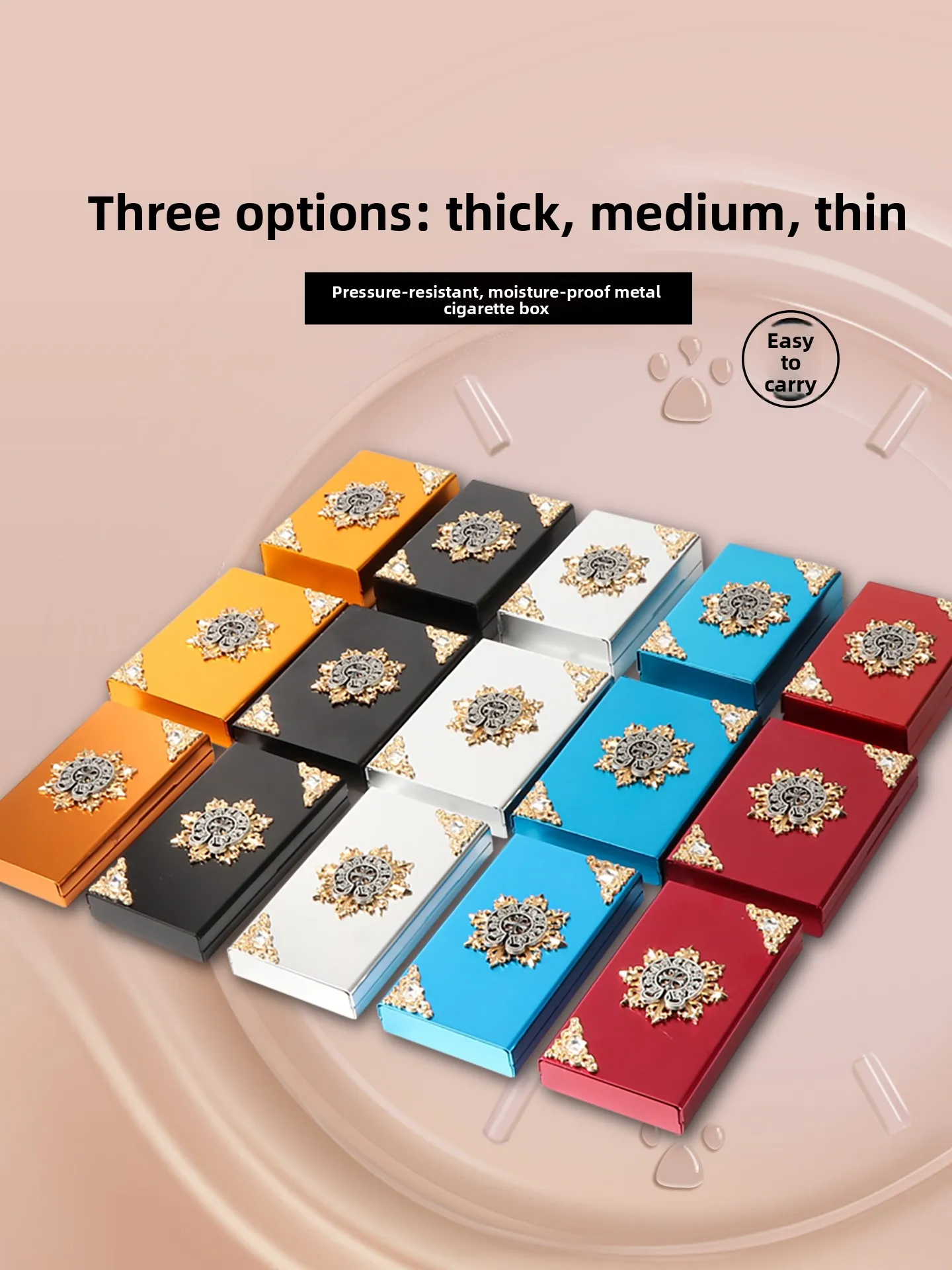 

New 2026 Metal Cigarette Box Soft Pack Ashtray Cover Fragrance Empty Box Optional Thin Medium Thick Cigarettes Zipper Case