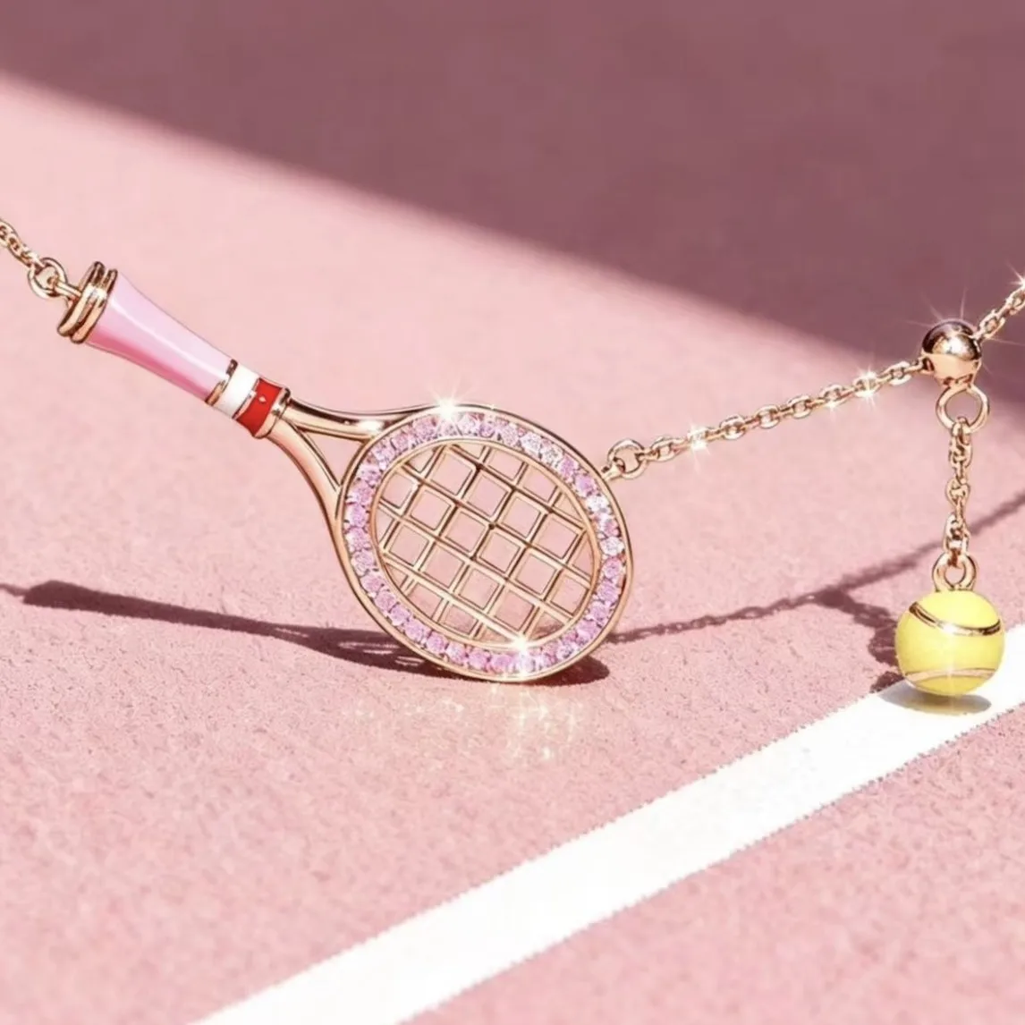 Badminton Racket - Braccialetto portafortuna, ciondolo da indossare al