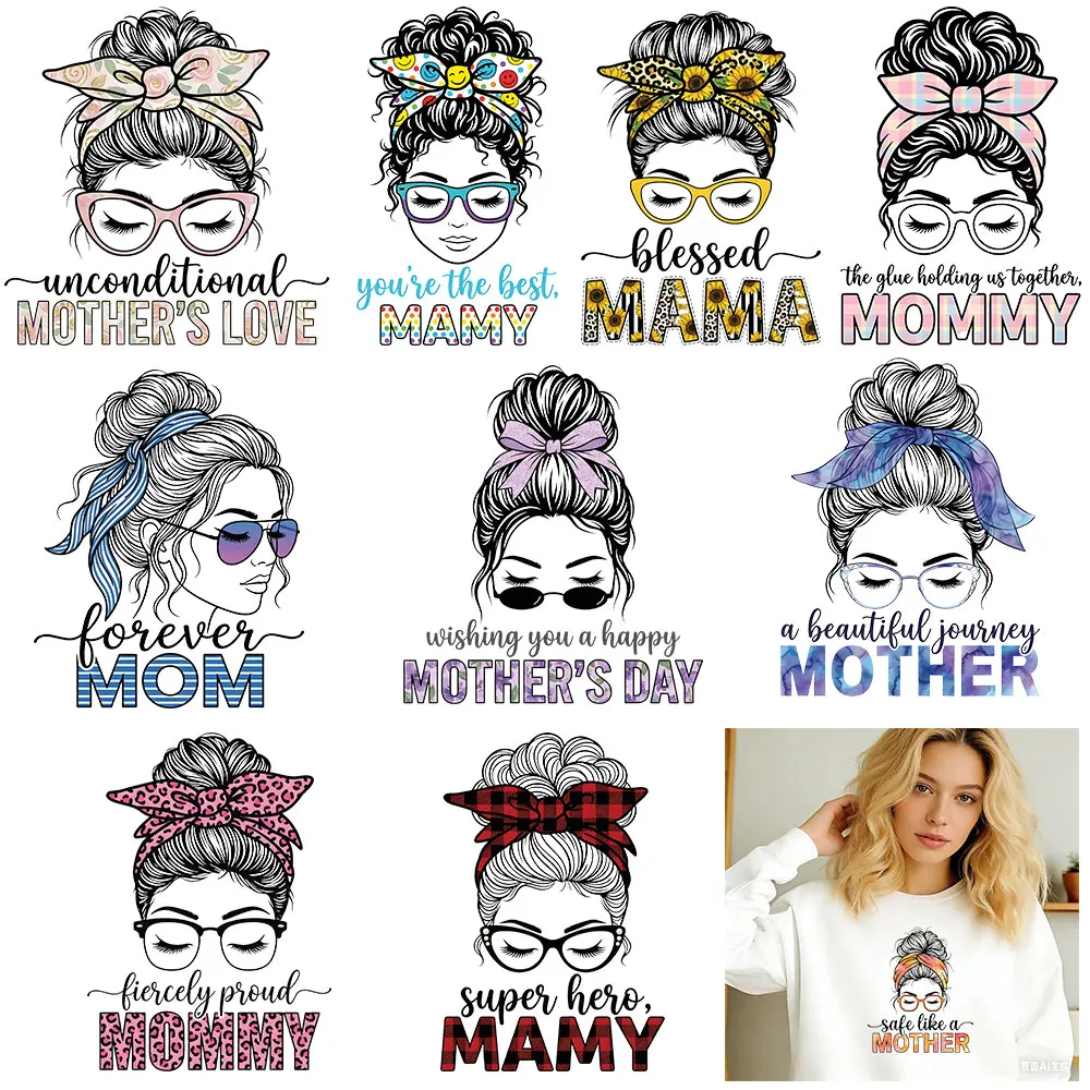 

Cool Mama Iron On Patches DIY Heat Transfer heat transfer decal painting Decals for Clothing T-Shirts Bags Mom Gift
