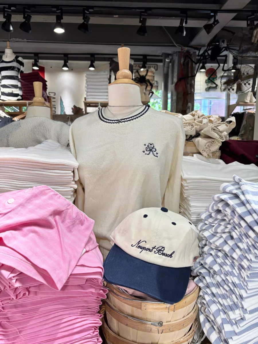 

Cat With Bow Embroidery Knitted Sweater Women Autumn O-neck Long Sleeve Cotton Jumper Vintage Sweet Preppy Style Pullover Tops