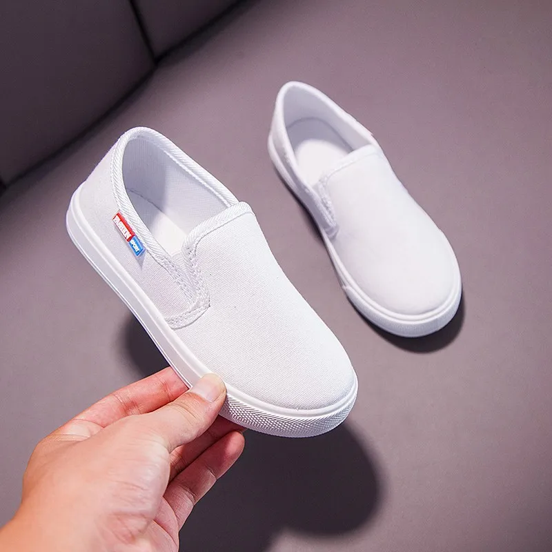 School Children Canvas Shoes Fashion Unisex Kids Casual Shoes for Boys Girls Children's Sneakers Soft Breathable All-Match White image 3