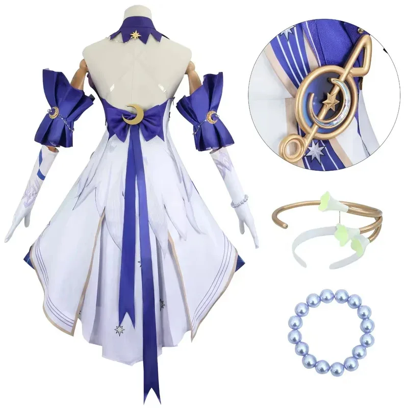 Una arena de osos Honkai Star Rail Robin Cosplay disfraz figuras de juego vestidos de Halloween peluca uniforme completo 2025 nuevo