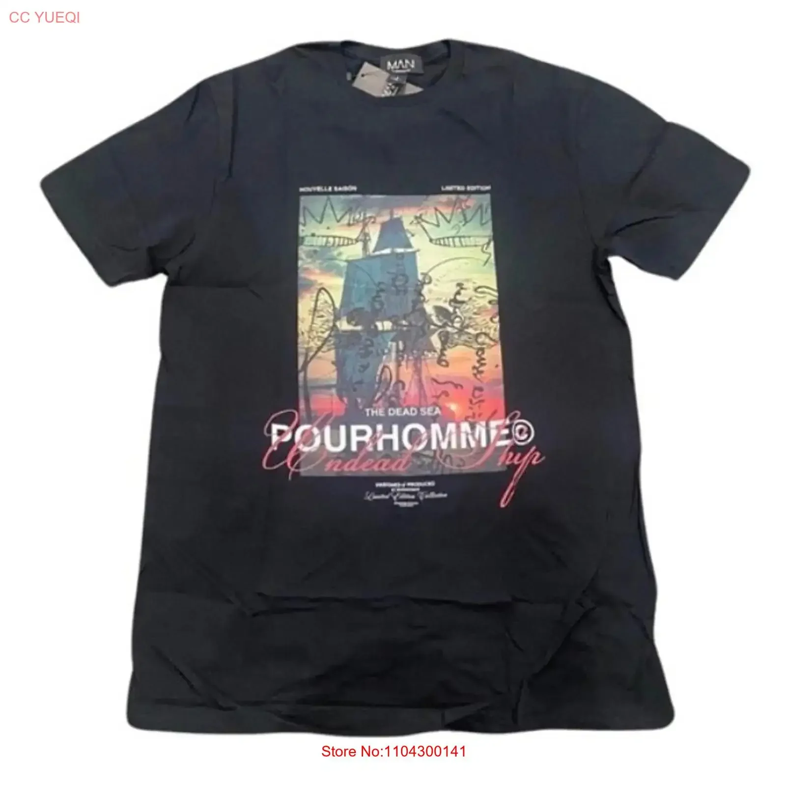 Boohoo Man T Shirt in Black Size S vintage Washed Unisex homme Breathable designer clothes Stylish Top For Everyday Wear