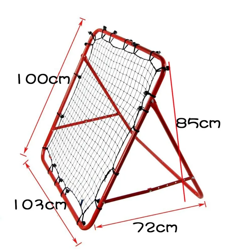 2025 Nuovo Arrivo 1m Rete di rimbalzo di calcio Telaio pieghevole rosso Rete durevole per allenatori di giocatori di calcio sul terreno di allenamento in cortile