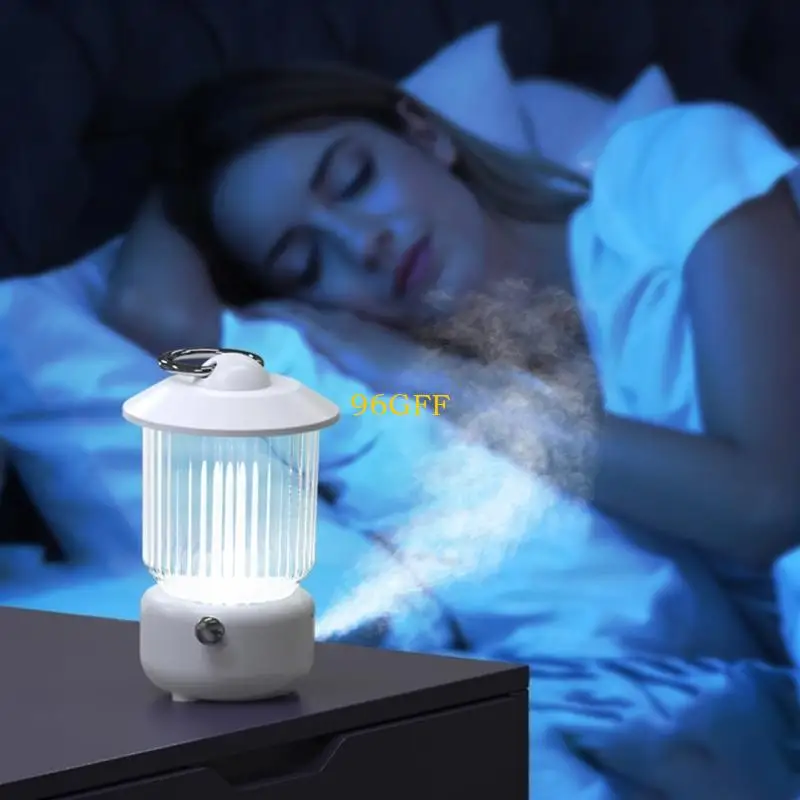 

96GF Vintage Kerosene Lamp Маленький увлажнитель с крючком Night Light 2000mah Увлажнитель тумана для офисного рабочего