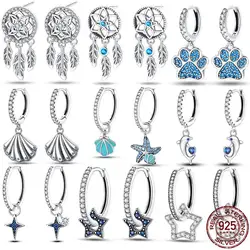 925 Sterling Silver Dream Catcher Flower Stud Earrings For Women 2023 Trending Fashion Jewelry Birthday Gift New in