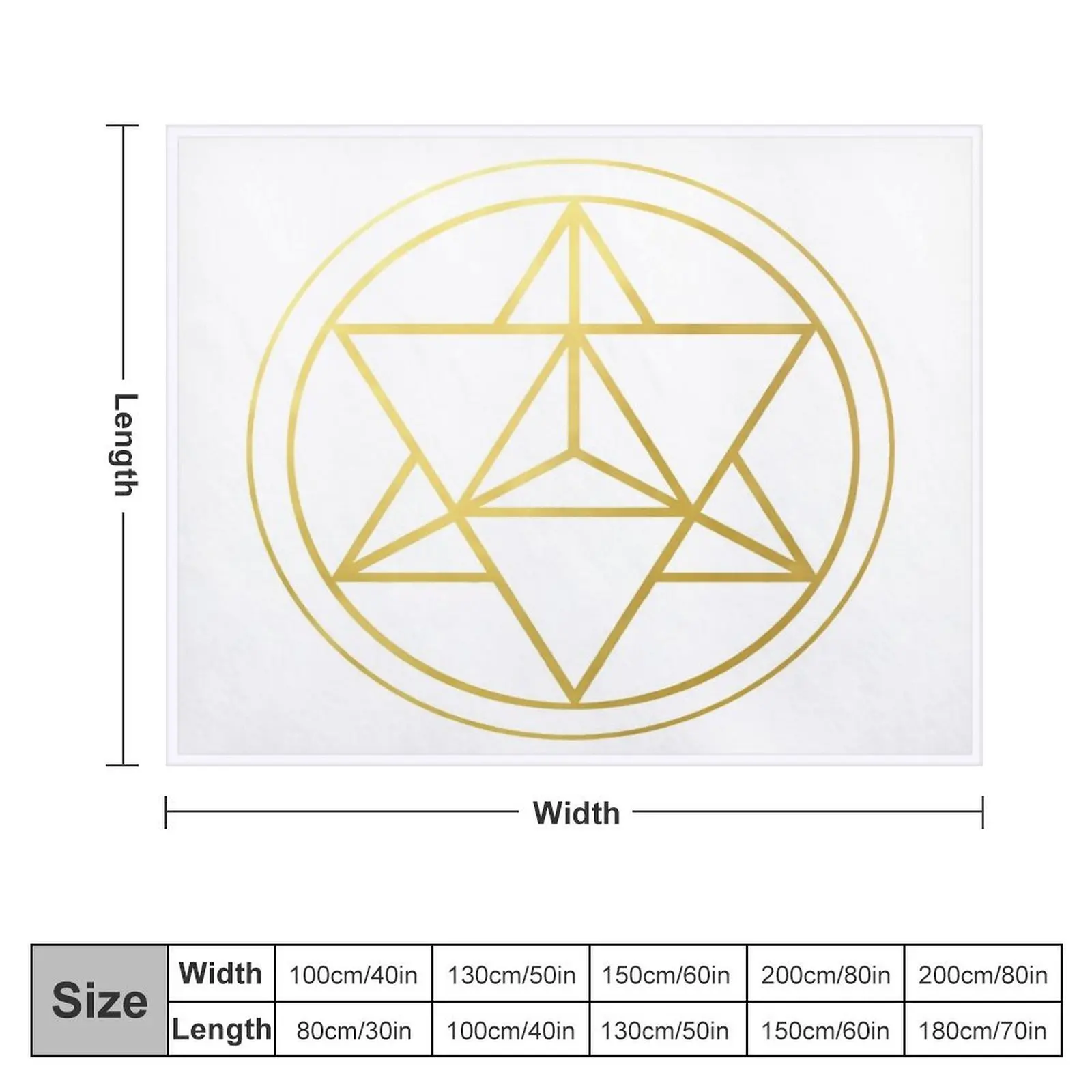 Merkaba Star Tetrahedron gold sacred geometry kabbalah mandala protection symbol Star of David Throw Blanket Sofas Blankets