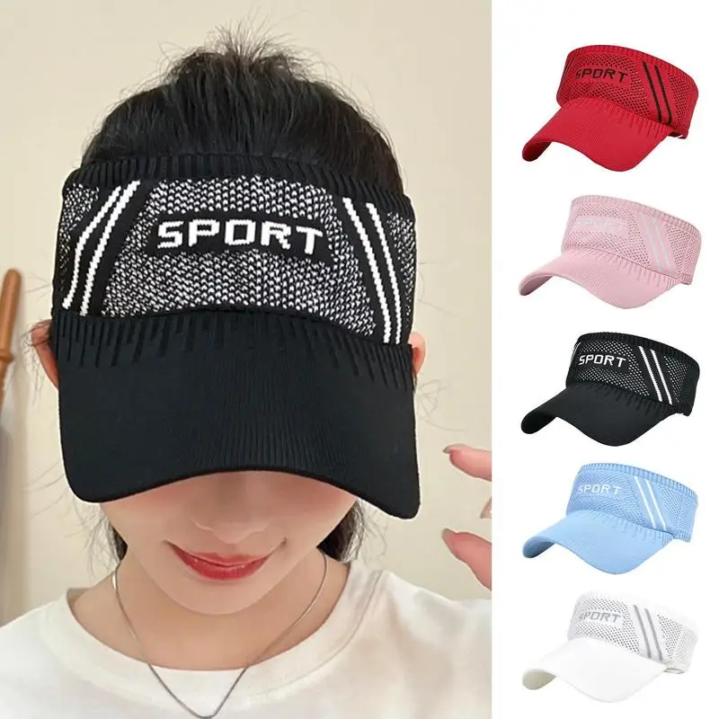 Summer Empty Top Sun Hats for Women UV Protection Sun Visor Hats Breathable Sport Tennis Golf Running Sunscreen Baseball Caps