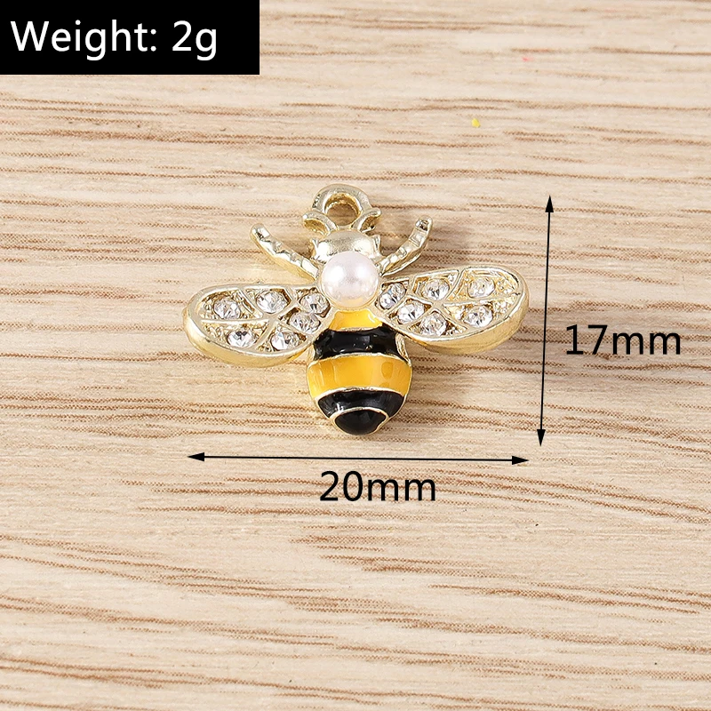 10 stücke Cartoon Tier Charms Emaille Honigbiene Charms Anhänger für Schmuck Herstellung Ohrringe Halskette Armbänder DIY Handwerk liefert – Detail 12