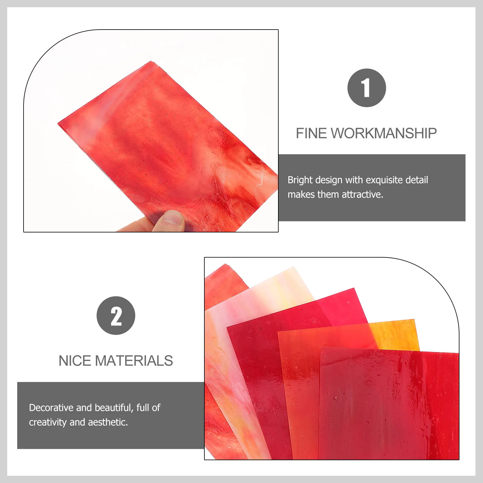 

4Pcs Glass Pieces Mosaic Tiles Durable Lightweight Stained Glass Sheets for DIY Crafts Home Decoration Art Supplies