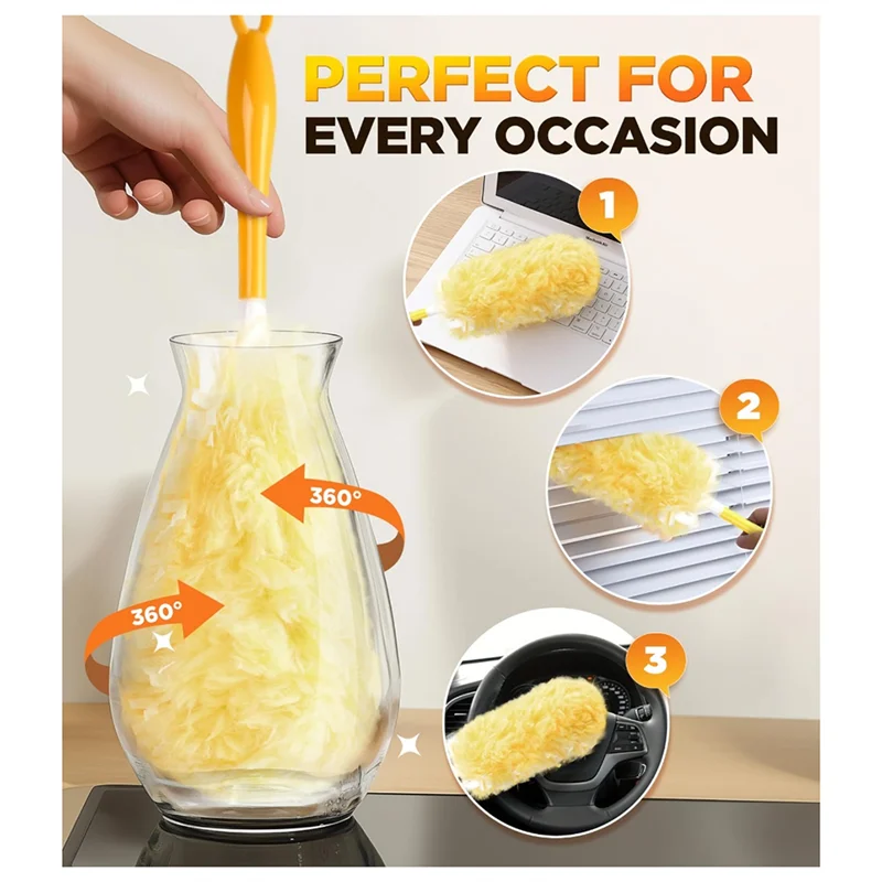 

A26F-30 Count Heavy Duty Duster Refill, Multisurface 360° Larger Size Dusters With 4X Microfibers, For Cleaning Home