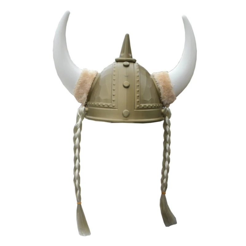 Adult VikingHelmet with Horns for VikingTheme Parties Ancient Roman Warrior Hat for Halloween Costume Medieval Dress Up