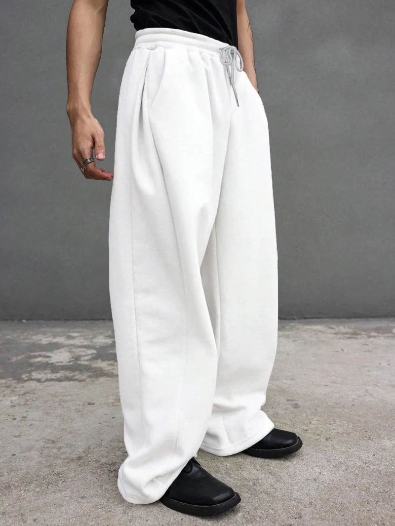 

Men's Knitted Straight Leg Pants, Lightweight, All-Match Versatile Casual Sweatpants for Summer Mens Wide Leg Sweatpants